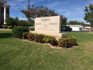 Fleming Baptist Church Granite Sign