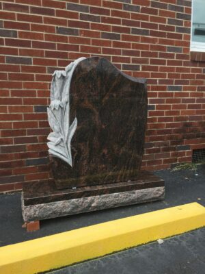 Carved Calla Lilies Headstone